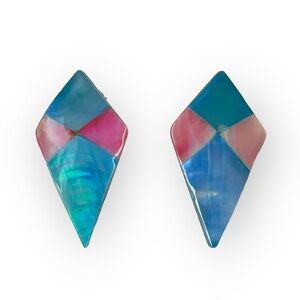 Vintage 90s Artsy Earrings Multicolor